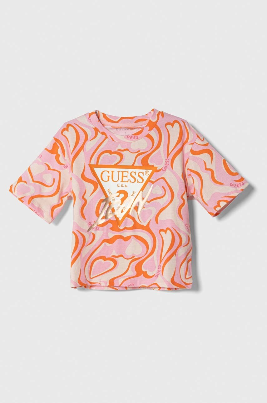 

Детская футболка Guess цвет розовый