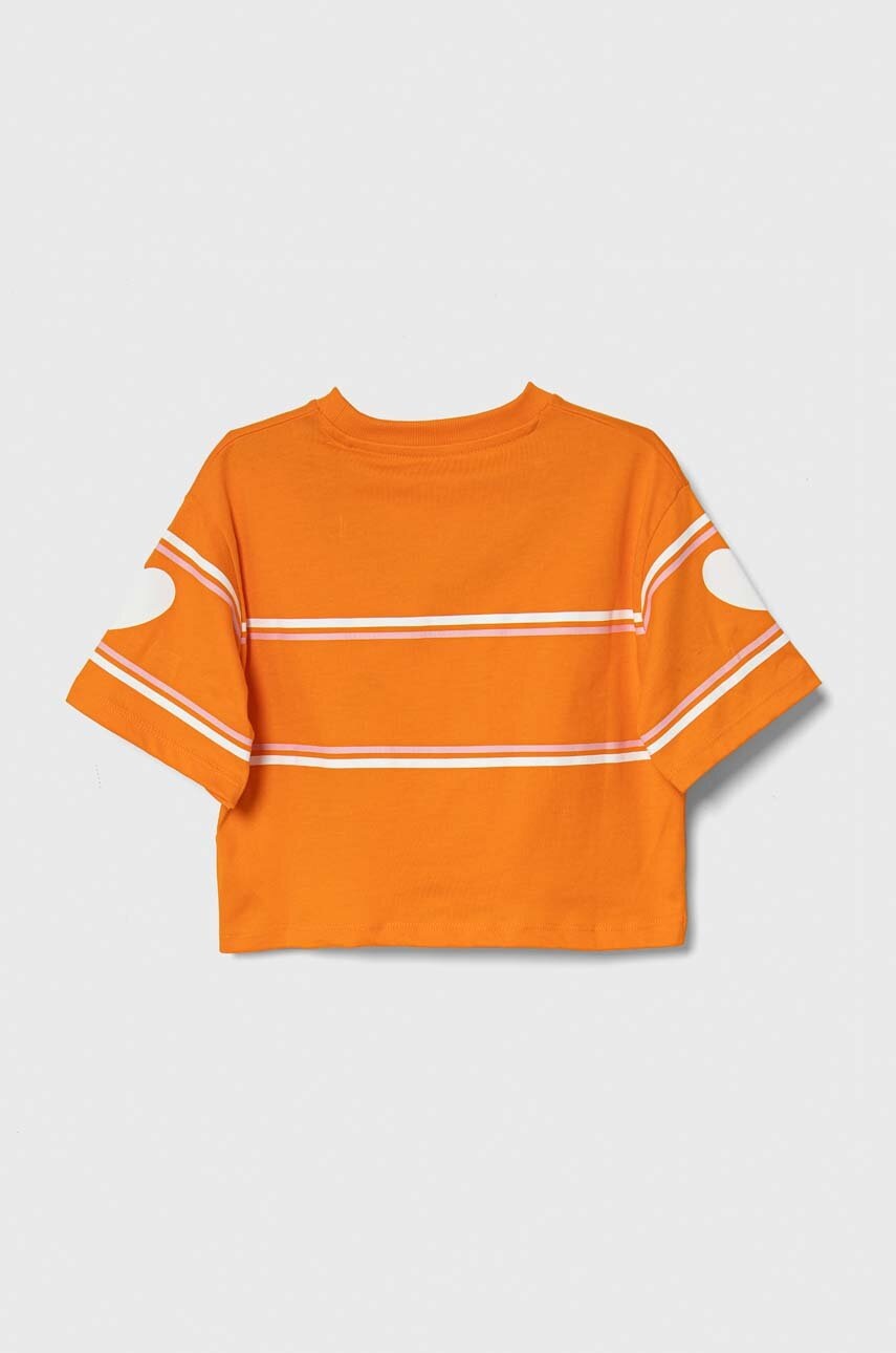 Детская хлопковая футболка Guess цвет оранжевый Детская хлопковая футболка Guess цвет оранжевый