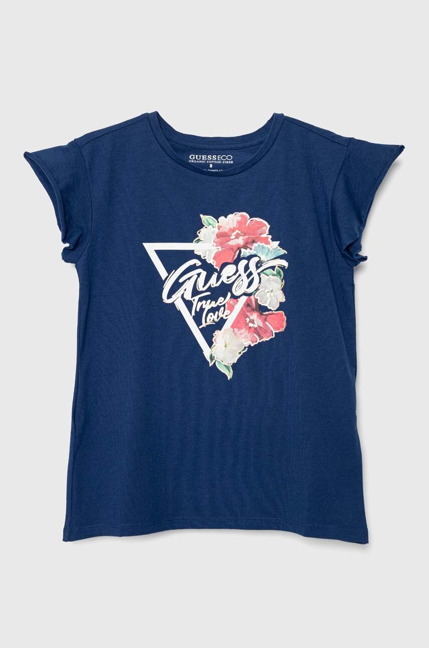 Детская футболка Guess цвет синий Детская футболка Guess цвет синий