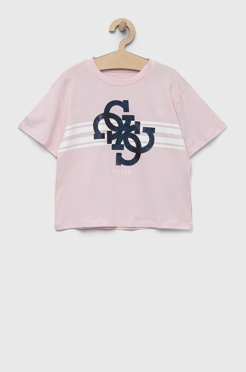 Детская хлопковая футболка Guess цвет розовый в Луцке Детская хлопковая футболка Guess цвет розовый в Луцке