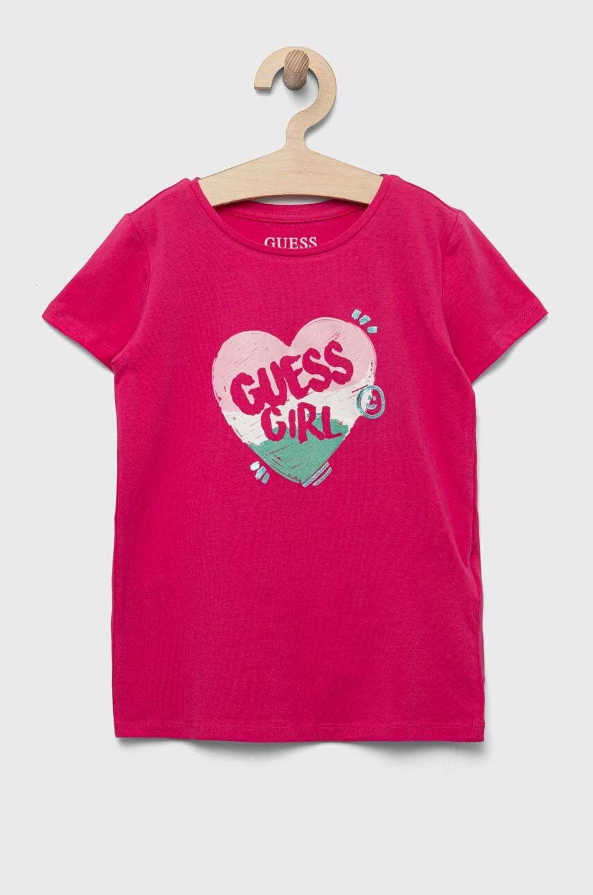 

Детска тениска Guess в розово, Розов