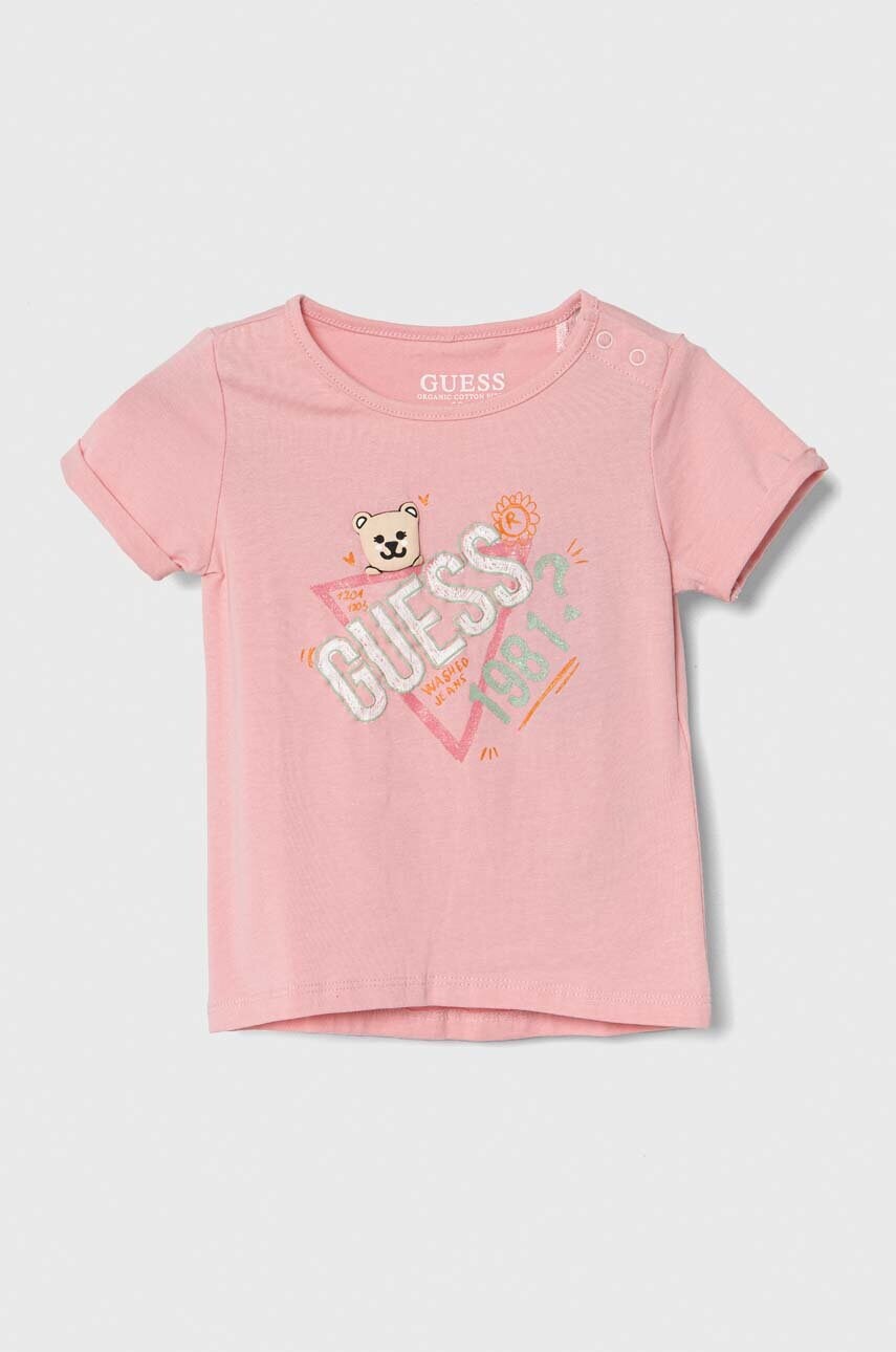 

Дитяча футболка Guess колір рожевий