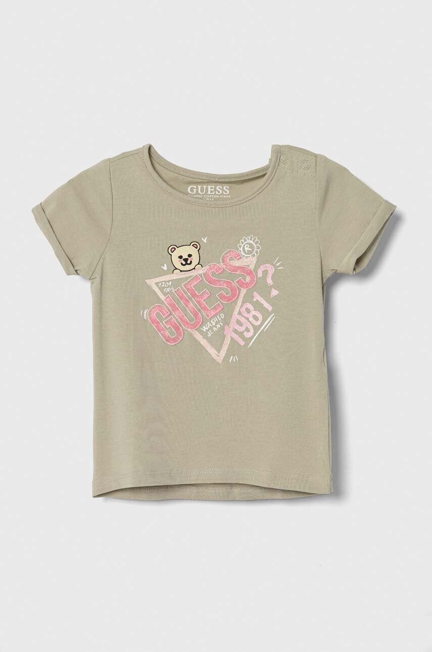 

Дитяча футболка Guess колір зелений