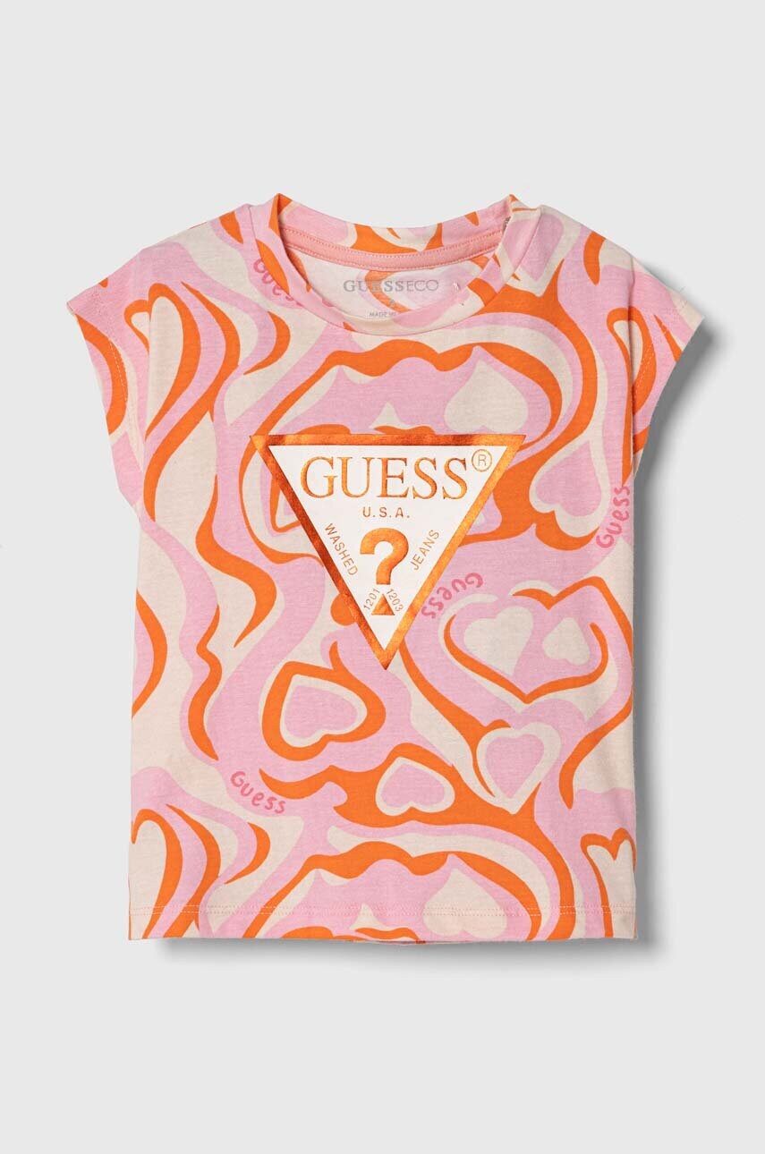 

Детская футболка Guess цвет розовый