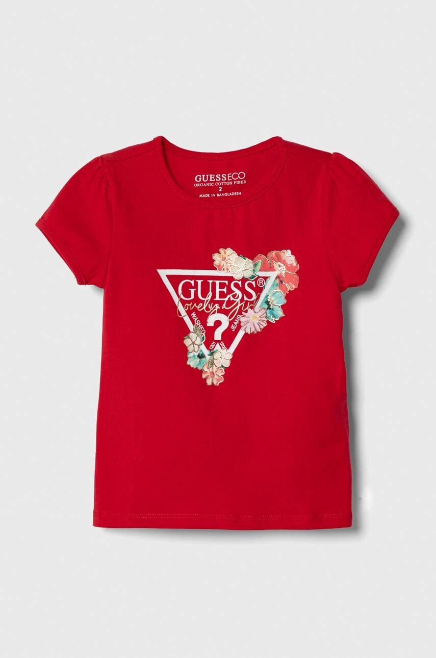 Детская футболка Guess цвет красный Детская футболка Guess цвет красный