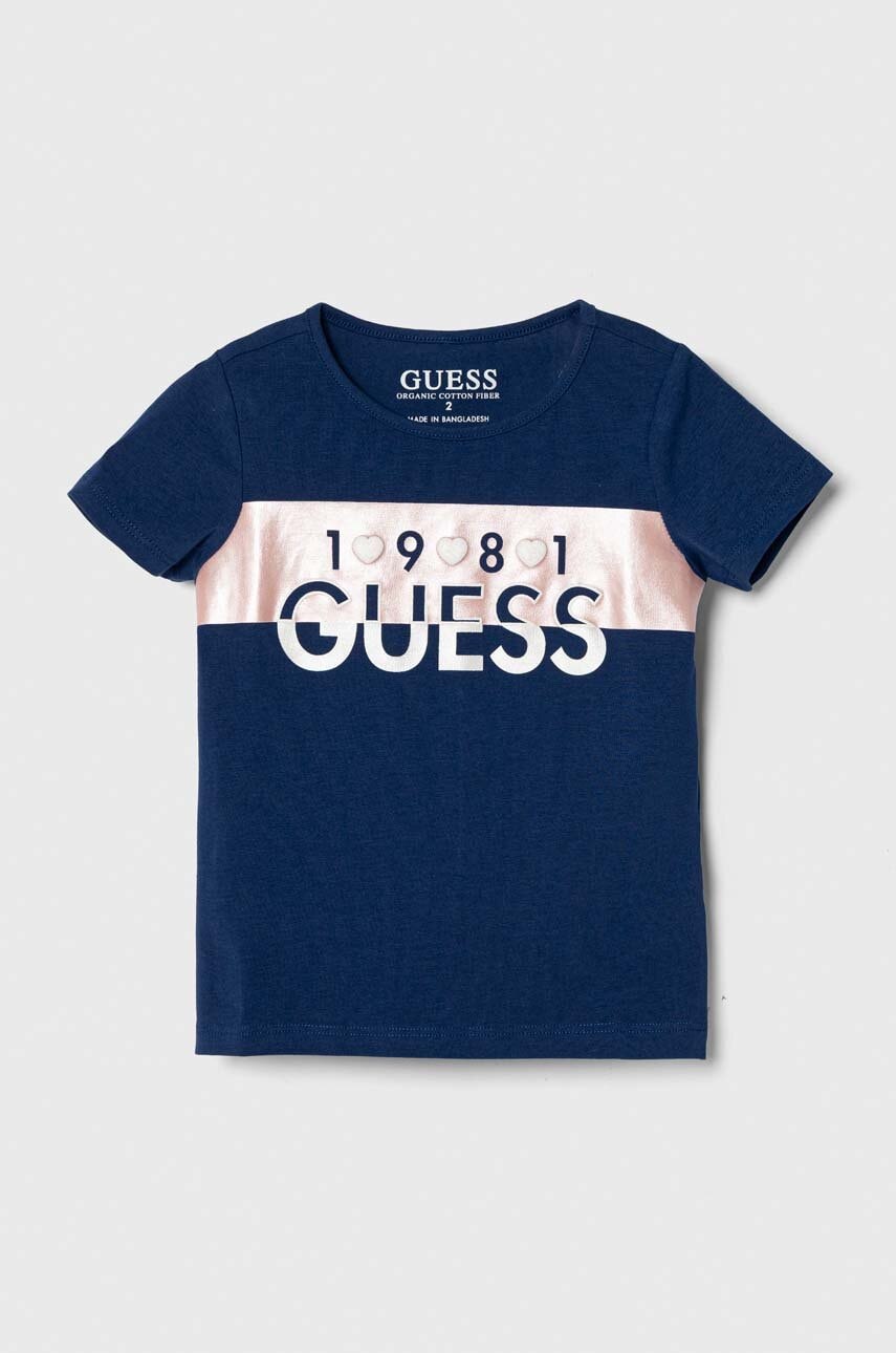 Детская футболка Guess цвет синий Детская футболка Guess цвет синий