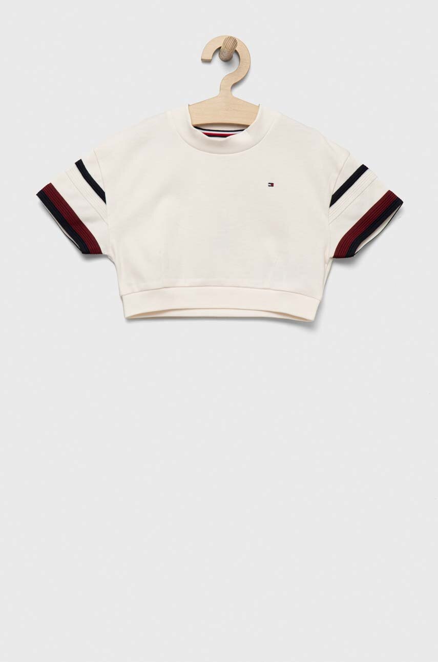 

Дитяча бавовняна футболка Tommy Hilfiger колір бежевий