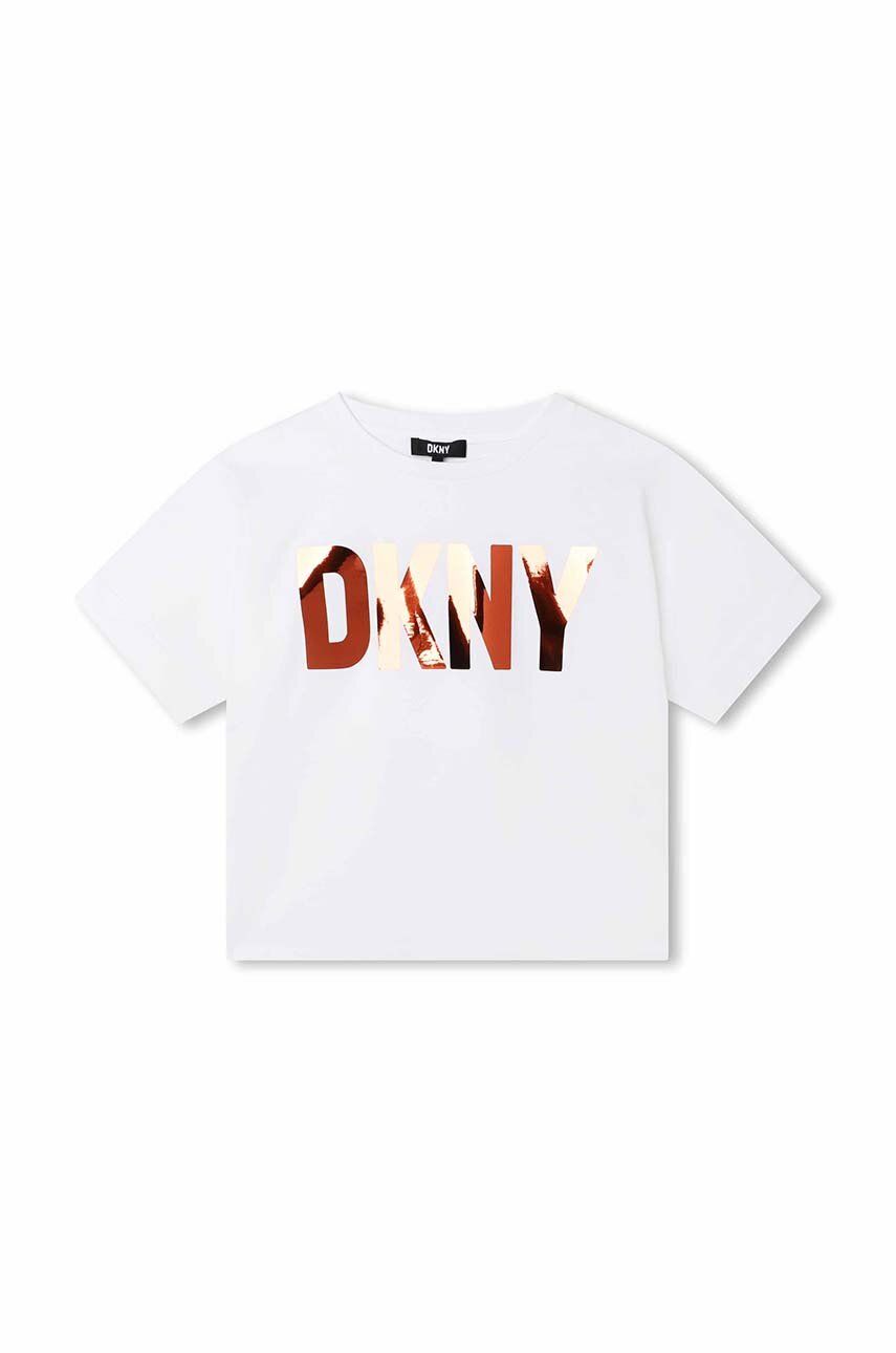 E-shop Dětské bavlněné tričko Dkny bílá barva