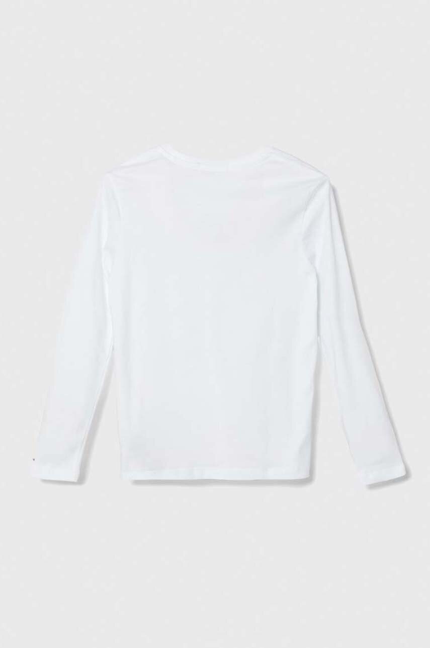 Хлопковый детский лонгслив Calvin Klein Jeans цвет белый