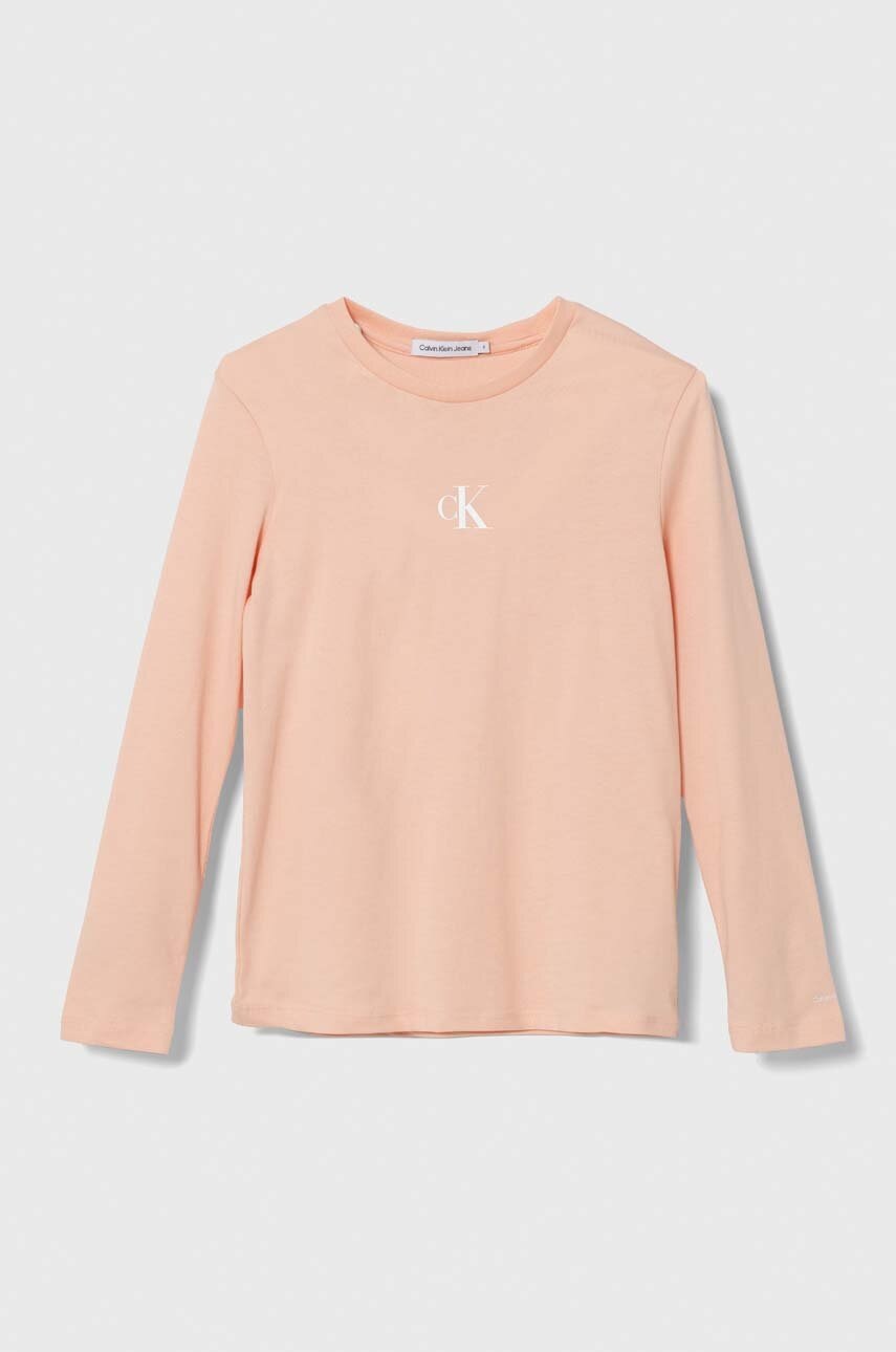

Детска блуза с дълги ръкави Calvin Klein Jeans в розово, Розов