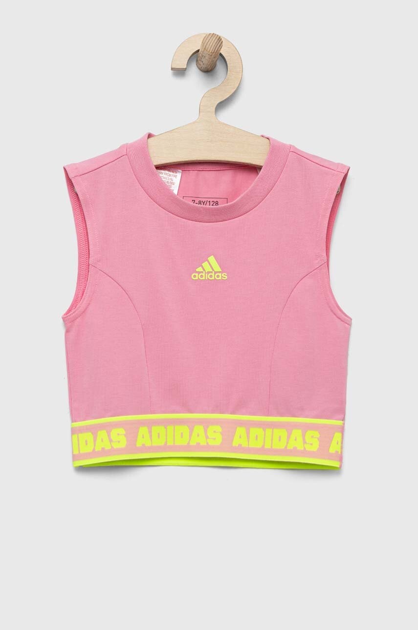 Levně Dětský top adidas JG D TANK růžová barva