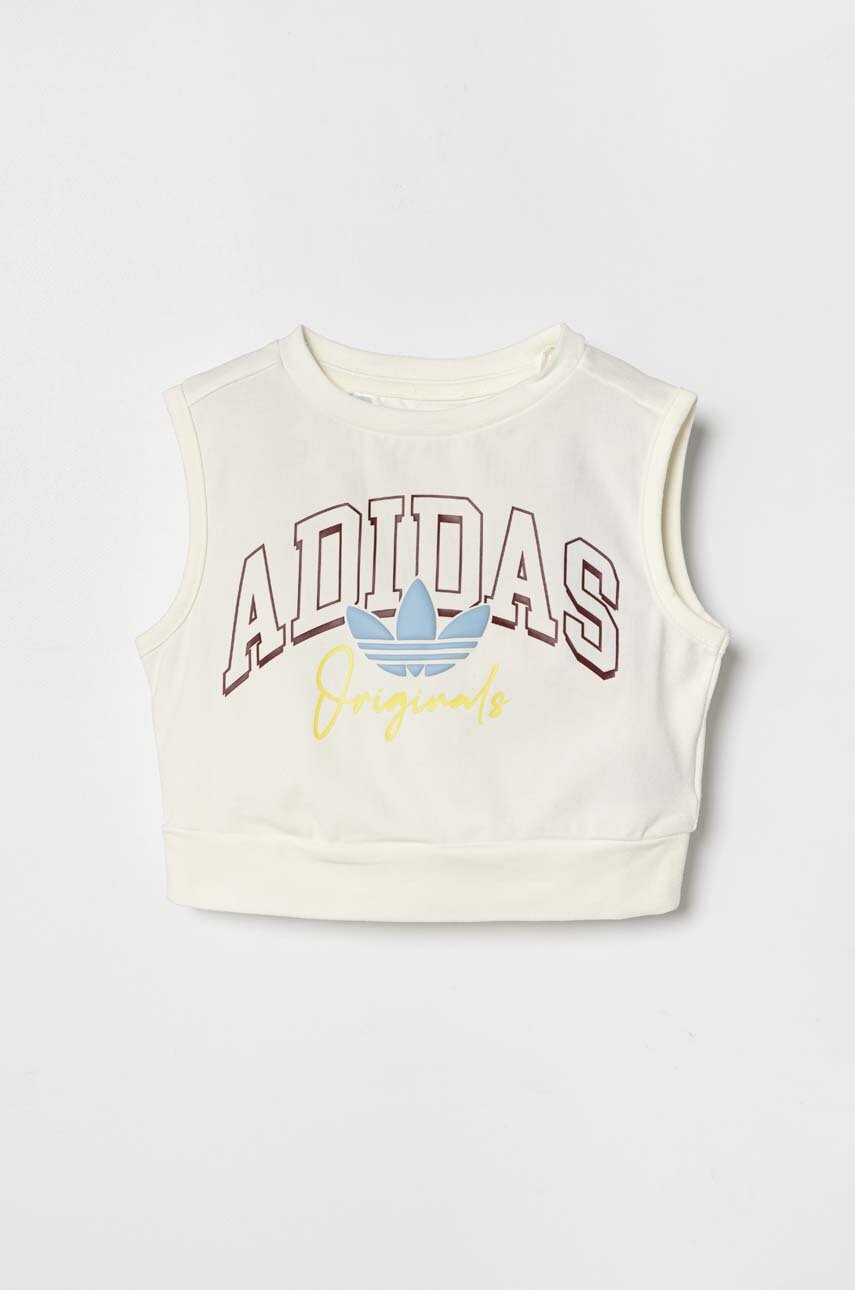 Levně Dětský top adidas Originals béžová barva