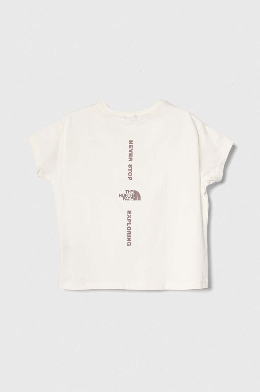 Детская хлопковая футболка The North Face G VERTICAL LINE S/S TEE цвет белый