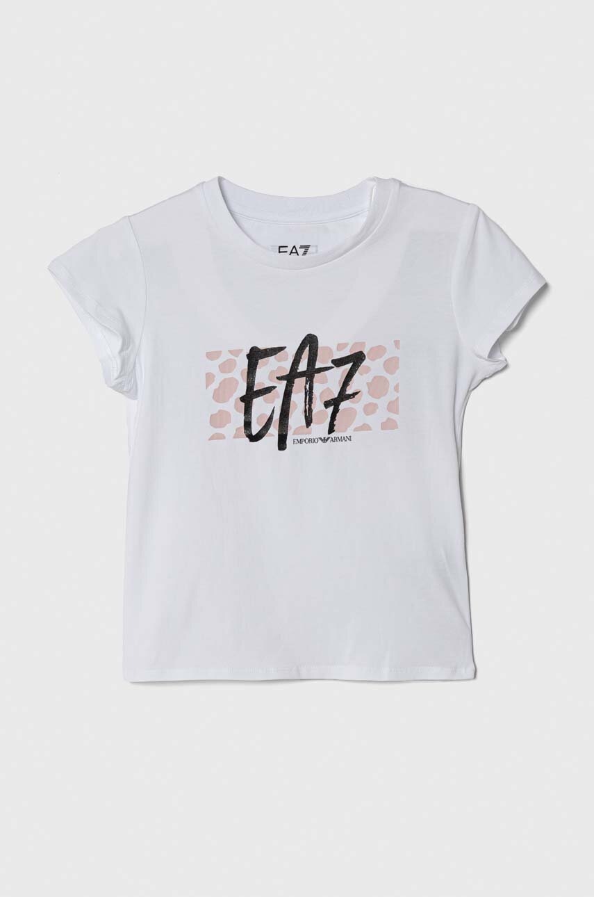 Детская футболка EA7 Emporio Armani цвет белый Детская футболка EA7 Emporio Armani цвет белый