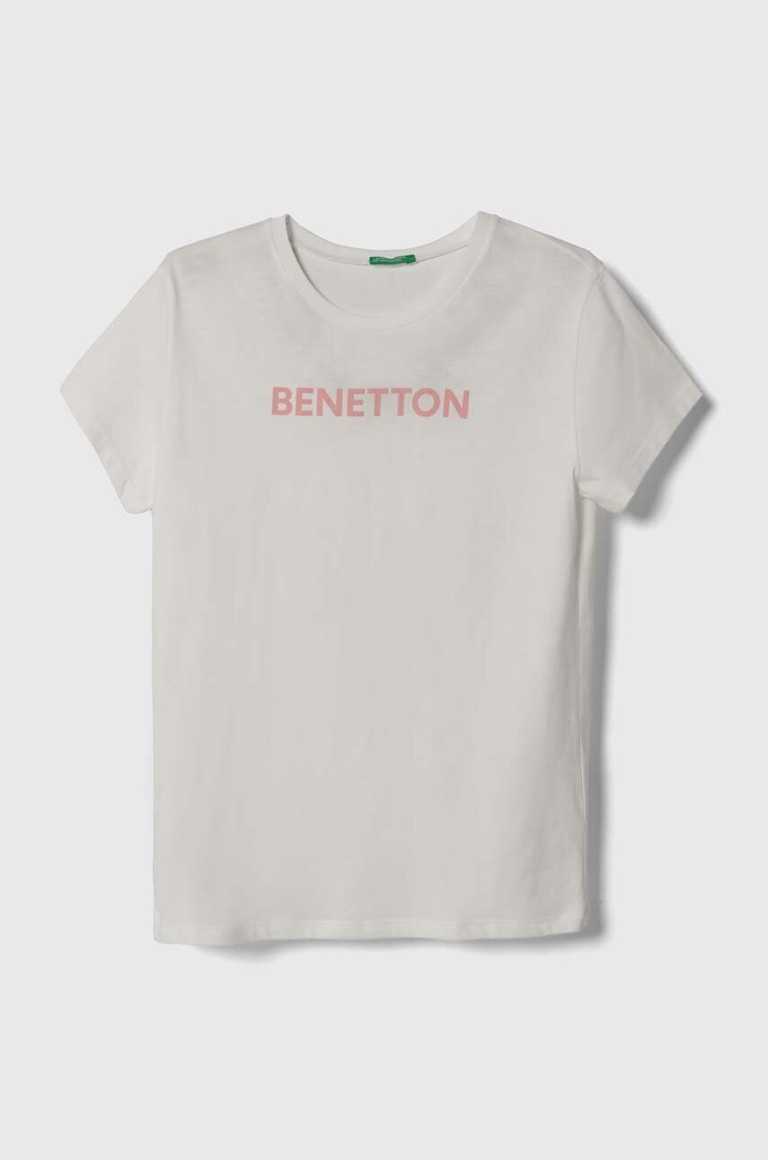 

Дитяча бавовняна футболка United Colors of Benetton колір білий
