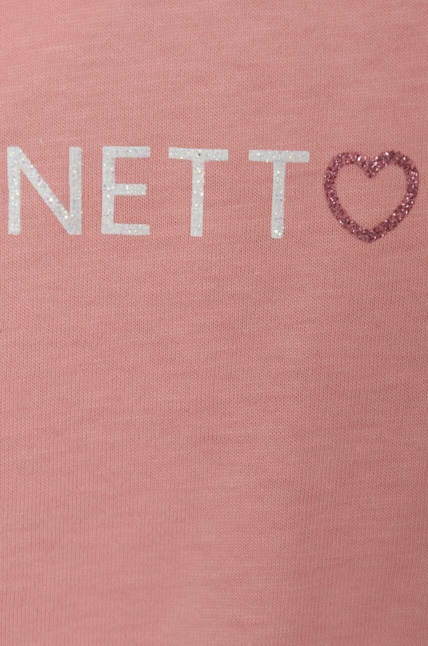 United Colors Of Benetton Tricou De Bumbac Pentru Copii Culoarea Roz