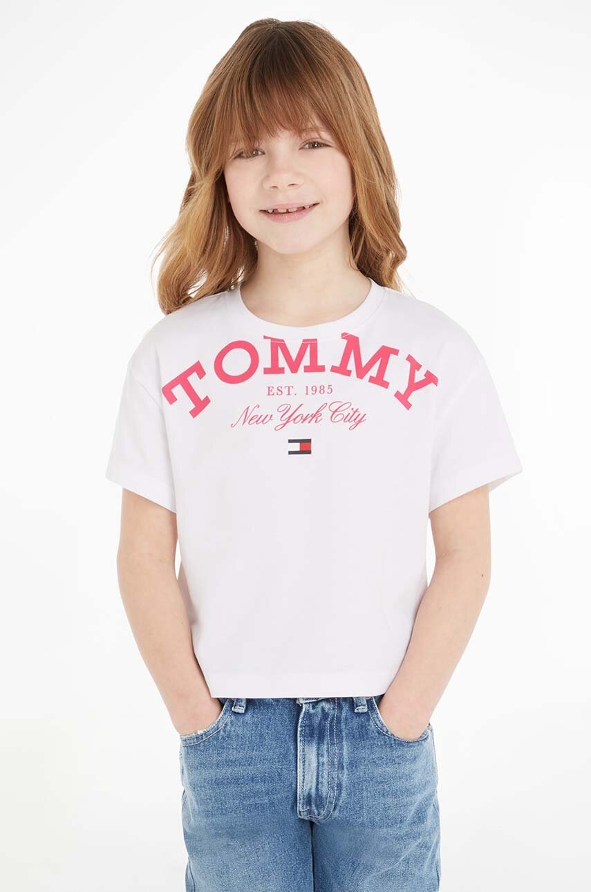 

Памучна тениска Tommy Hilfiger в бяло, Бял