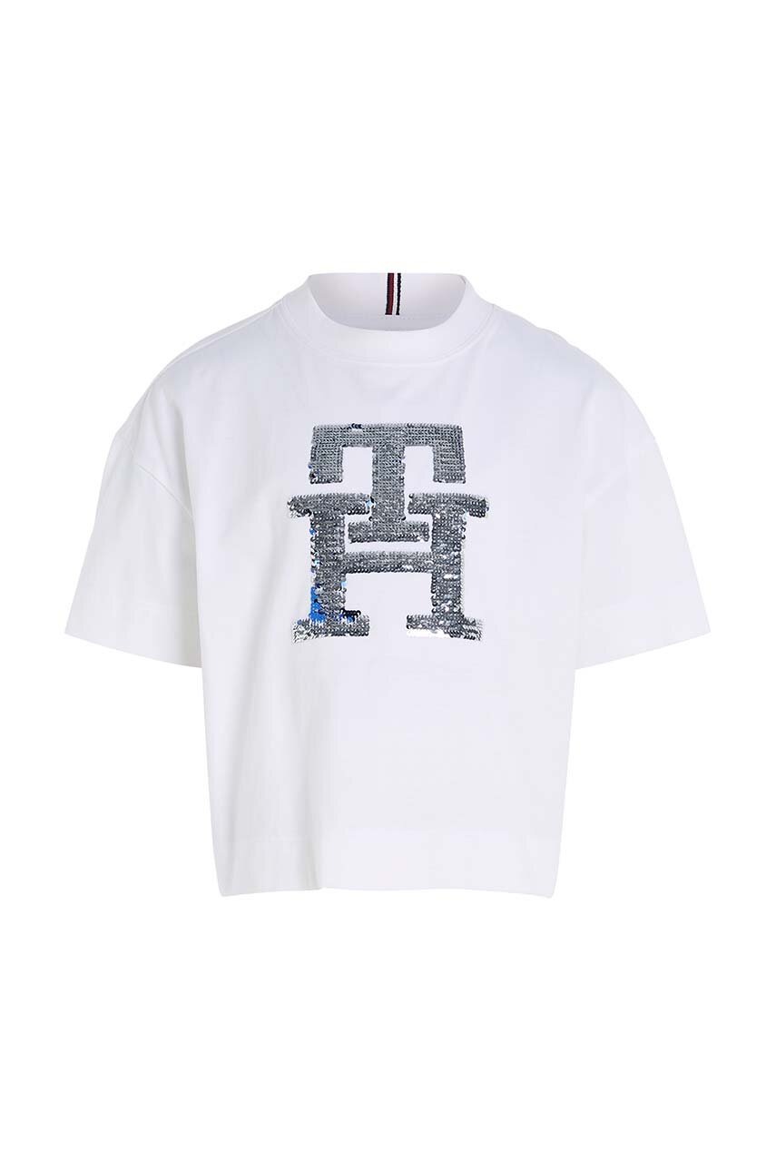 

Дитяча бавовняна футболка Tommy Hilfiger колір білий