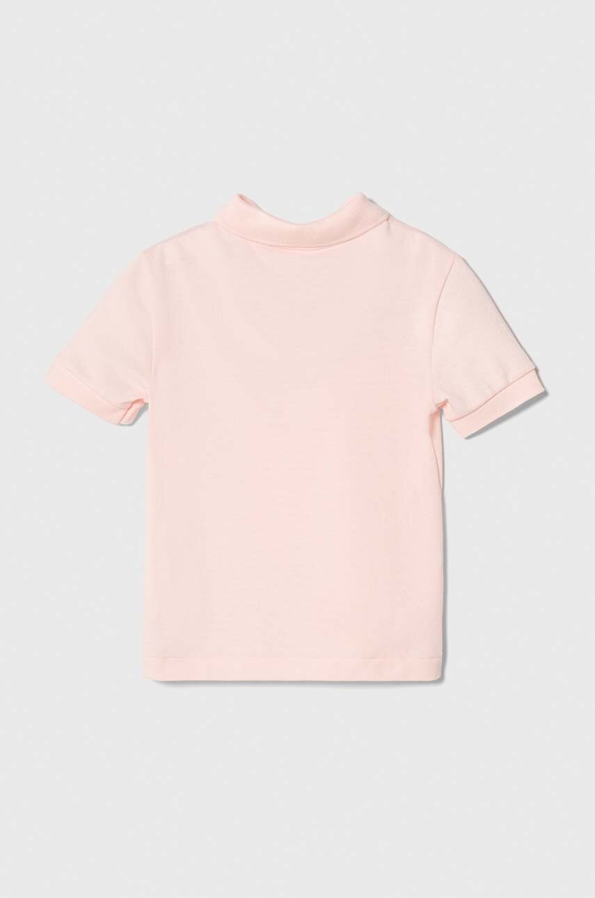 Хлопковое поло Lacoste цвет розовый с воротником
