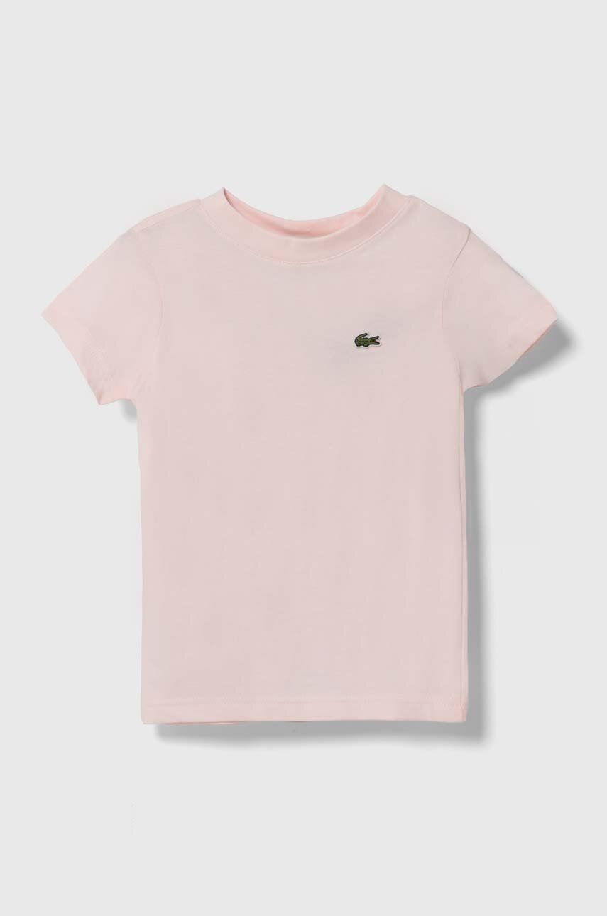 Dětské bavlněné tričko Lacoste růžová barva - růžová - 100 % Bavlna