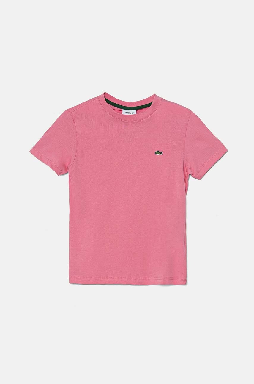 Lacoste tricou de bumbac pentru copii culoarea roz