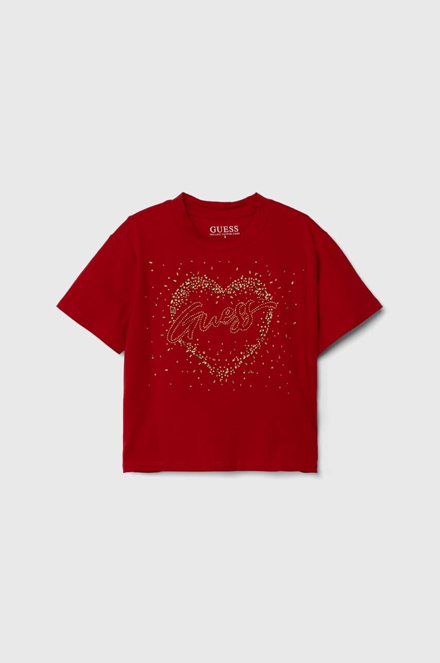 

Дитяча футболка Guess колір червоний