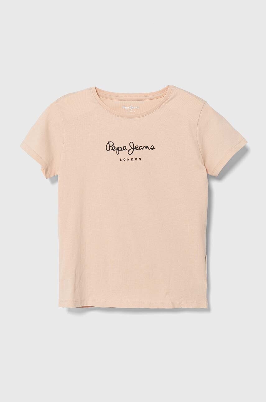 

Детская хлопковая футболка Pepe Jeans цвет розовый