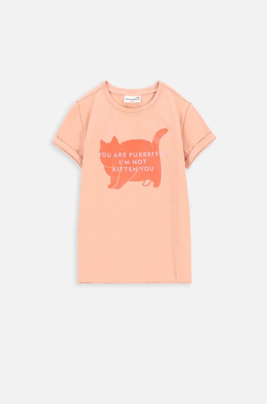 Levně Dětské tričko Coccodrillo růžová barva