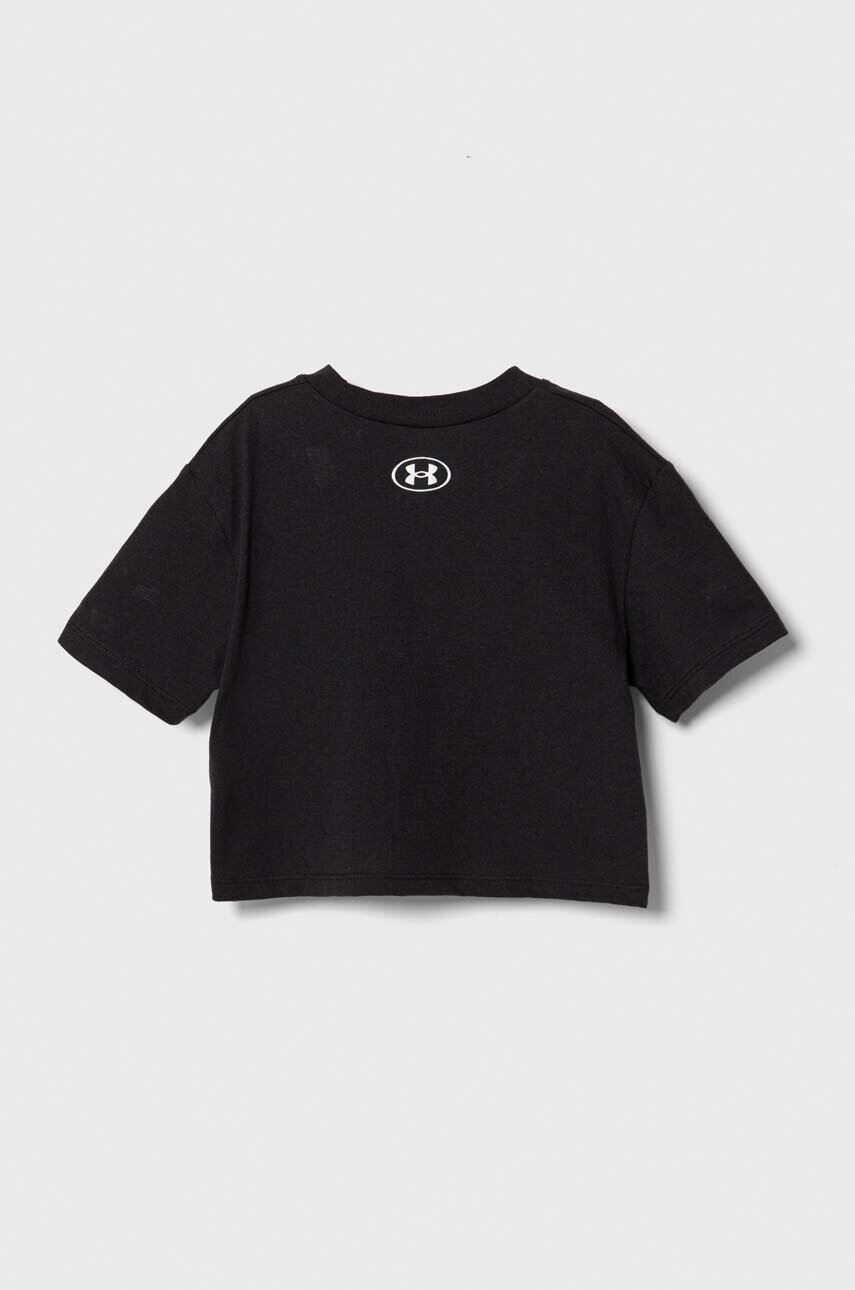 Детская футболка Under Armour UA CROP SPORTSTYLE LOGO SS цвет чёрный Детская футболка Under Armour UA CROP SPORTSTYLE LOGO SS цвет чёрный