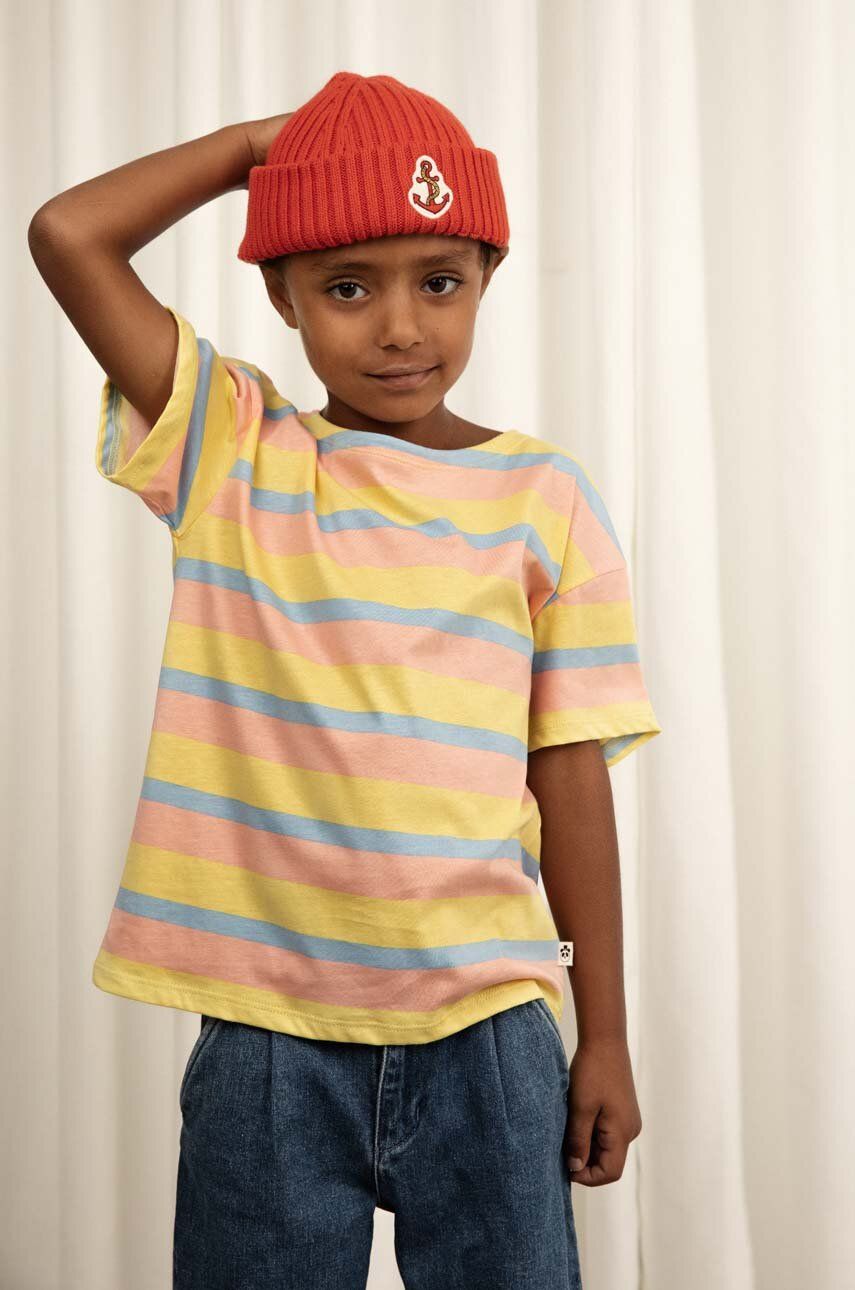 E-shop Dětské bavlněné tričko Mini Rodini žlutá barva