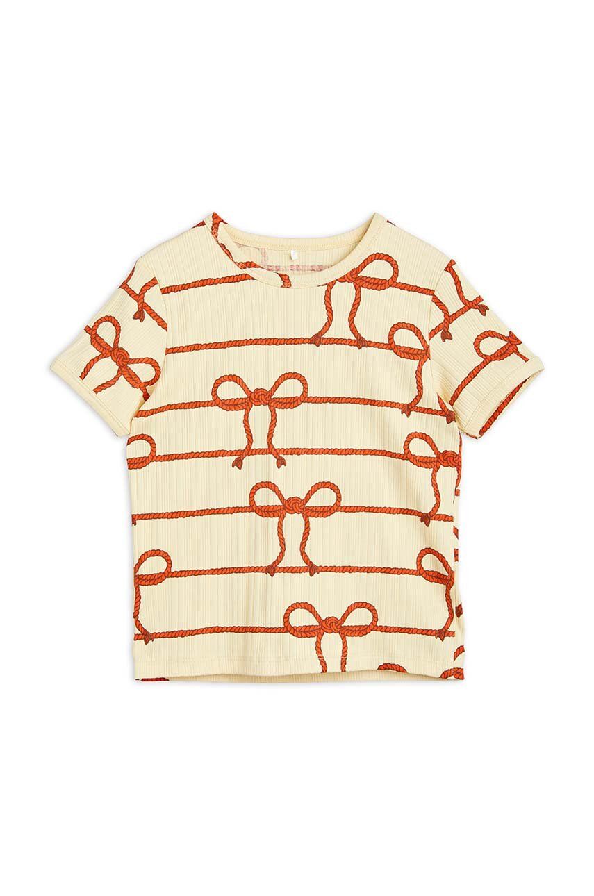 Детская футболка Mini Rodini цвет жёлтый узорная Детская футболка Mini Rodini цвет жёлтый узорная