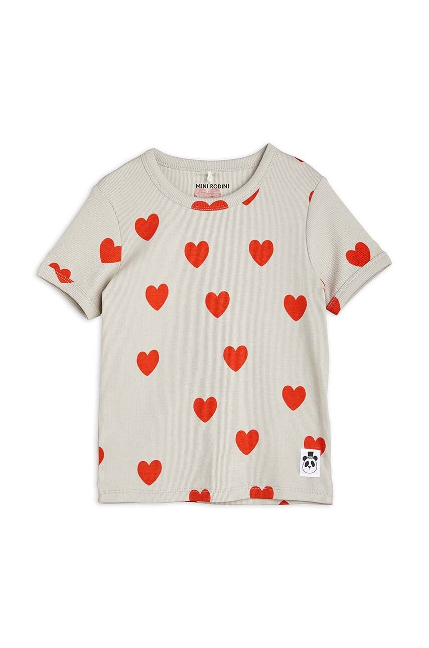 

Детска тениска Mini Rodini в сиво с десен, Сив