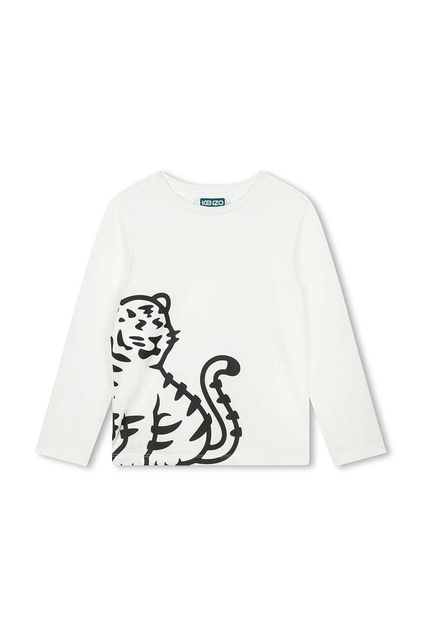 

Хлопковый детский лонгслив Kenzo Kids цвет белый с принтом