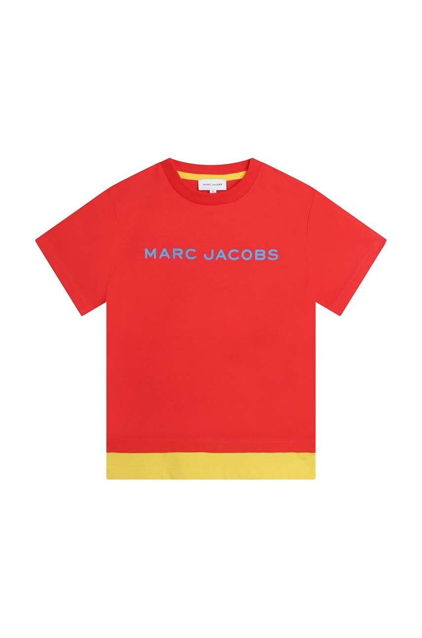 

Детская хлопковая футболка Marc Jacobs цвет красный узорная