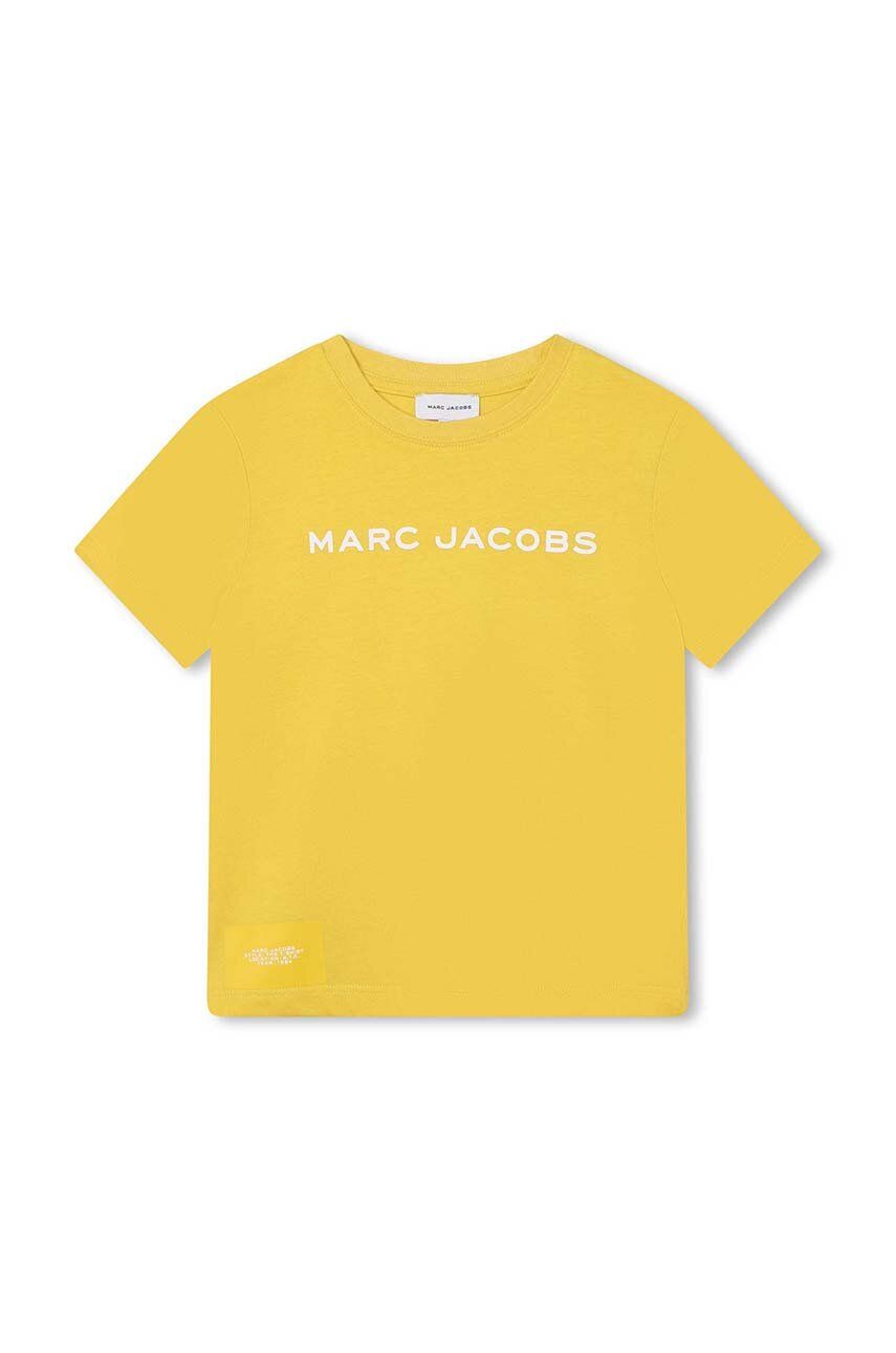 Dětské bavlněné tričko Marc Jacobs žlutá barva, s potiskem - žlutá -  100 % Bavlna