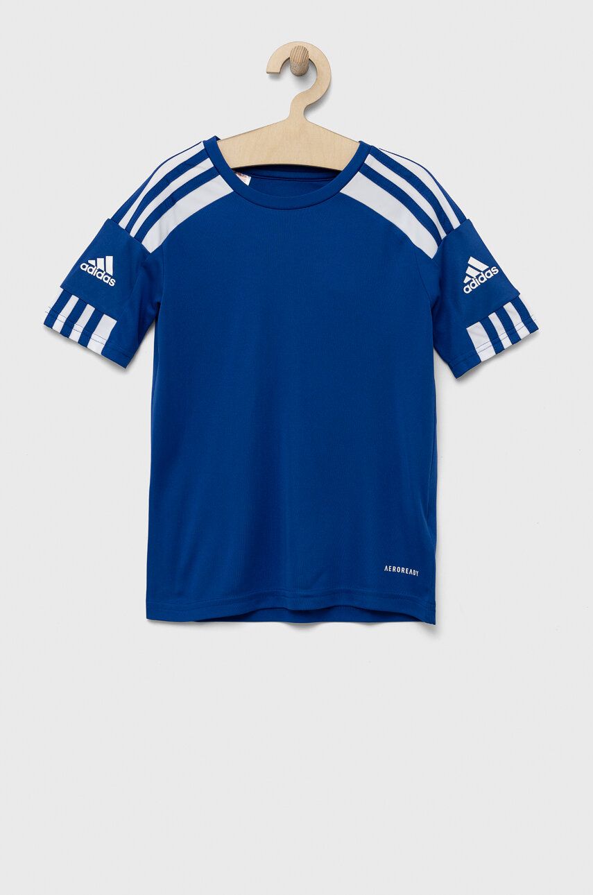 Dětské tričko adidas Performance s aplikací - modrá -  100 % Polyester