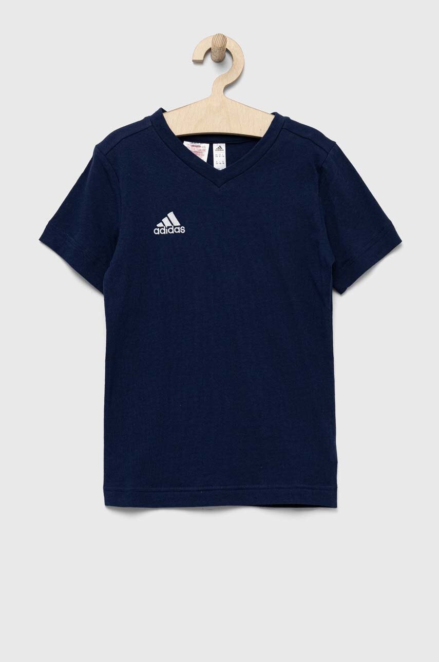 Детская хлопковая футболка adidas Performance ENT22 TEE Y цвет синий с аппликацией