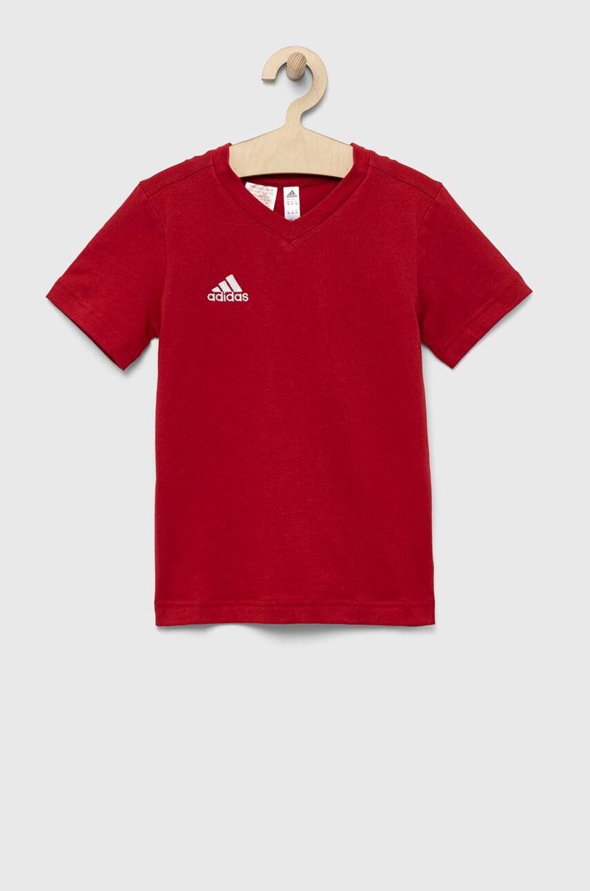 Dětské bavlněné tričko adidas Performance ENT22 TEE Y červená barva - červená -  100 % Bavlna