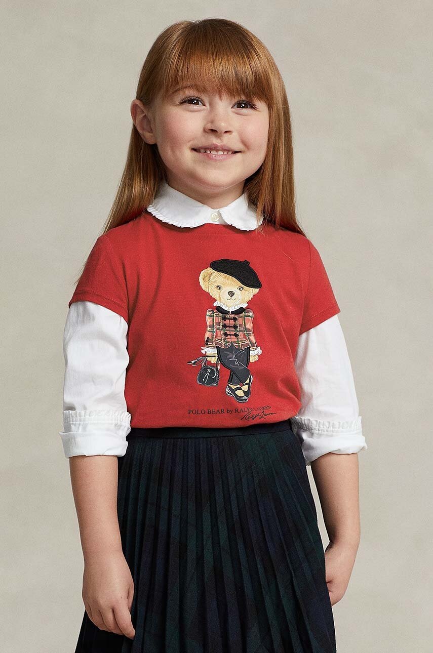 

Дитяча бавовняна футболка Polo Ralph Lauren колір червоний
