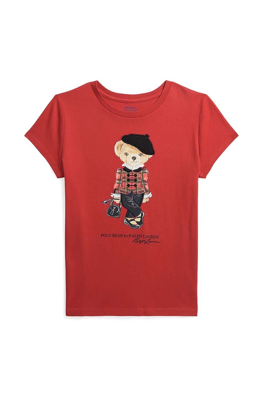 

Дитяча бавовняна футболка Polo Ralph Lauren колір червоний
