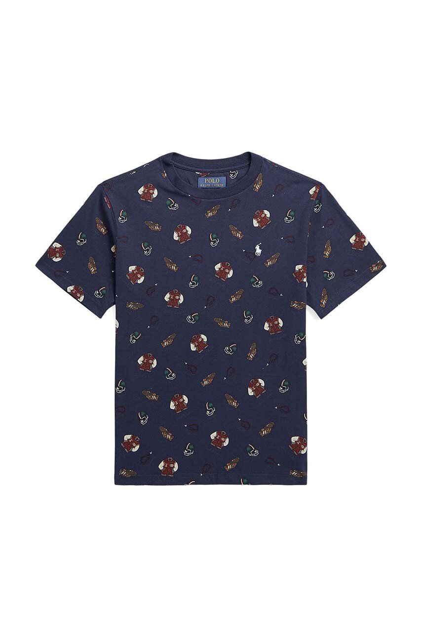 Levně Dětské bavlněné tričko Polo Ralph Lauren tmavomodrá barva