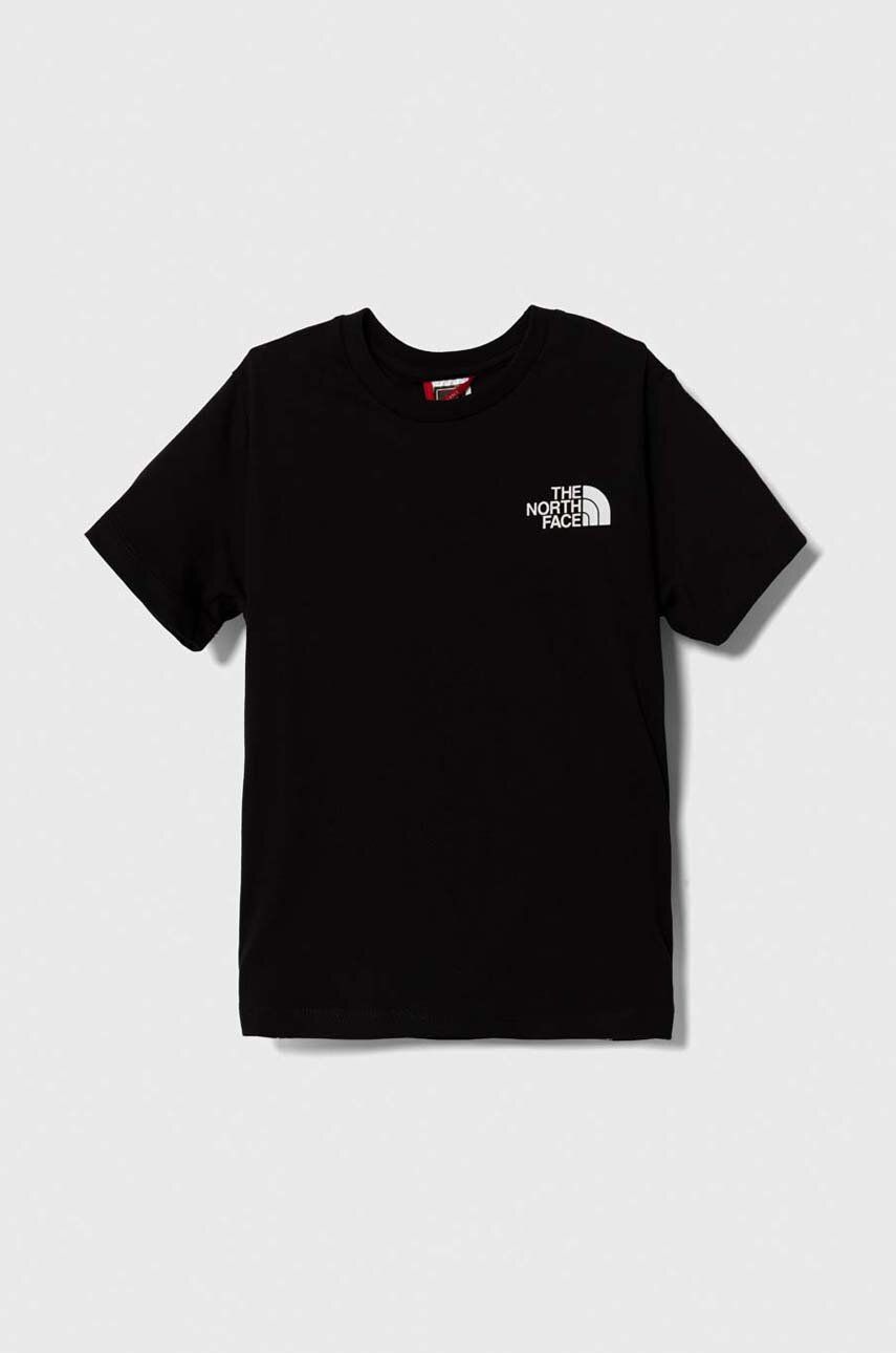 The North Face tricou de bumbac pentru copii S/S SIMPLE DOME TEE culoarea negru, cu imprimeu