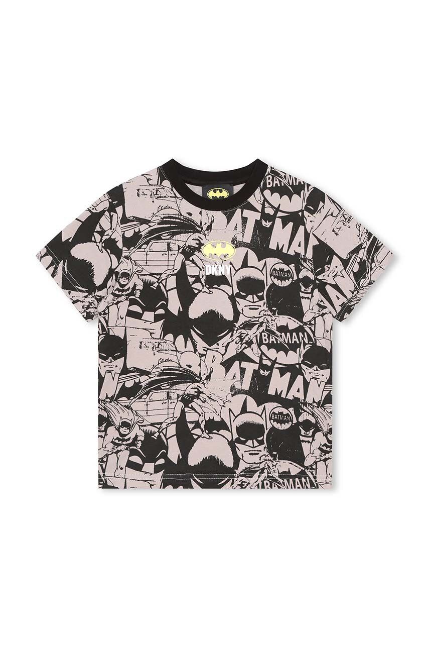 Dkny tricou de bumbac pentru copii x DC Comics culoarea negru, modelator