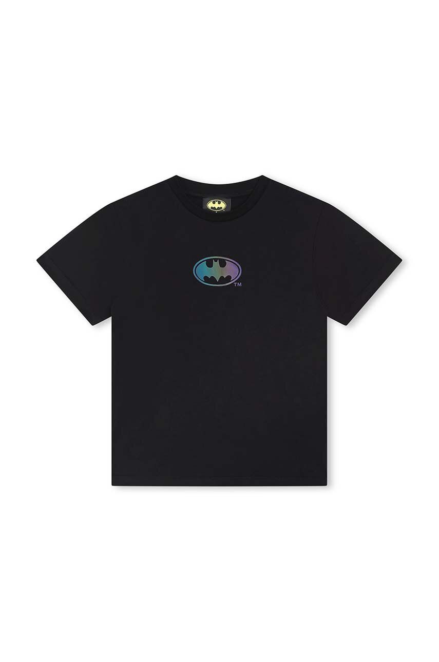 Dkny tricou de bumbac pentru copii culoarea negru, cu imprimeu