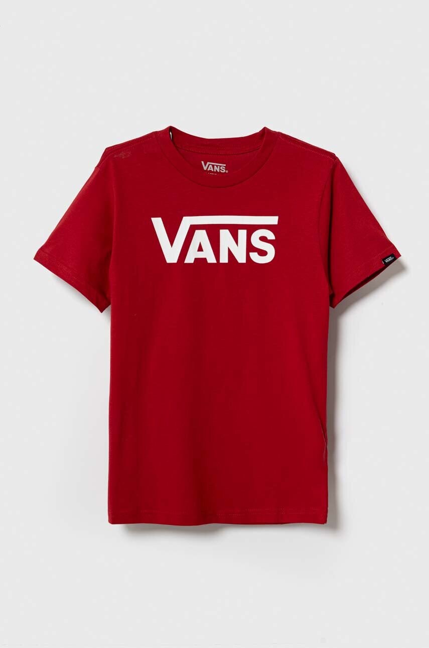 

Дитяча бавовняна футболка Vans BY VANS CLASSIC KIDS колір червоний з принтом