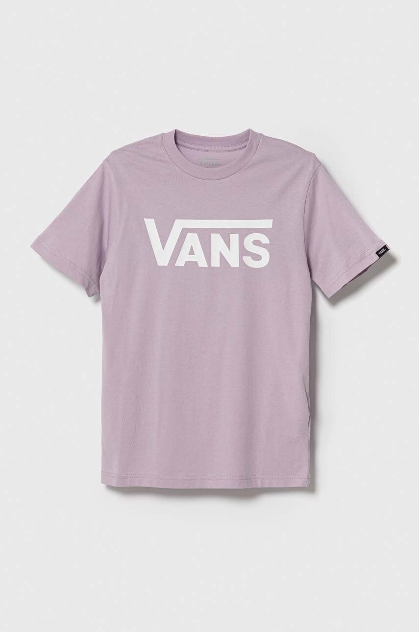 Vans tricou de bumbac pentru copii BY VANS CLASSIC BOYS culoarea violet, cu imprimeu
