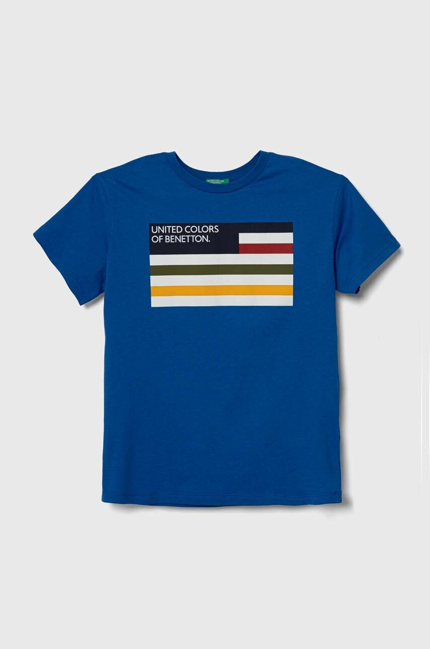

Детская хлопковая футболка United Colors of Benetton с принтом
