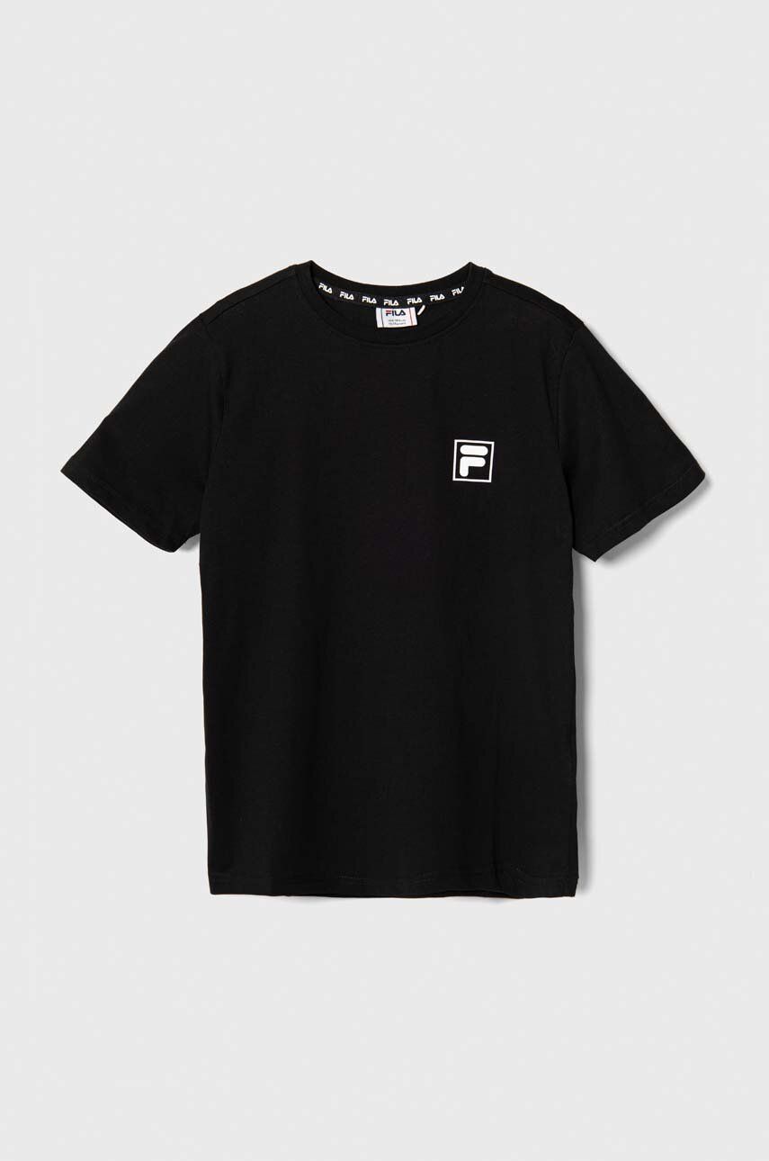 Dětské bavlněné tričko Fila BEUTELSBACH černá barva - černá - 100 % Bavlna