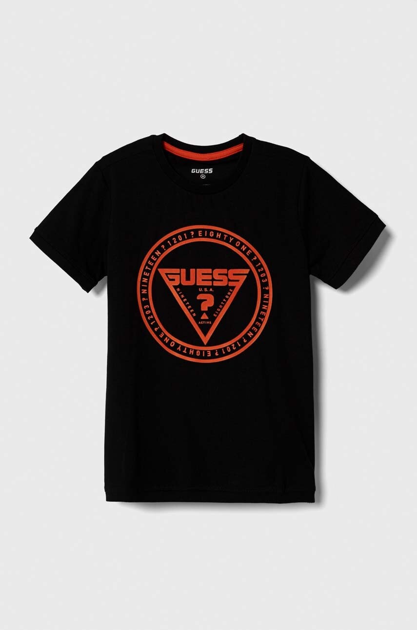 Детская футболка Guess цвет чёрный с принтом Детская футболка Guess цвет чёрный с принтом