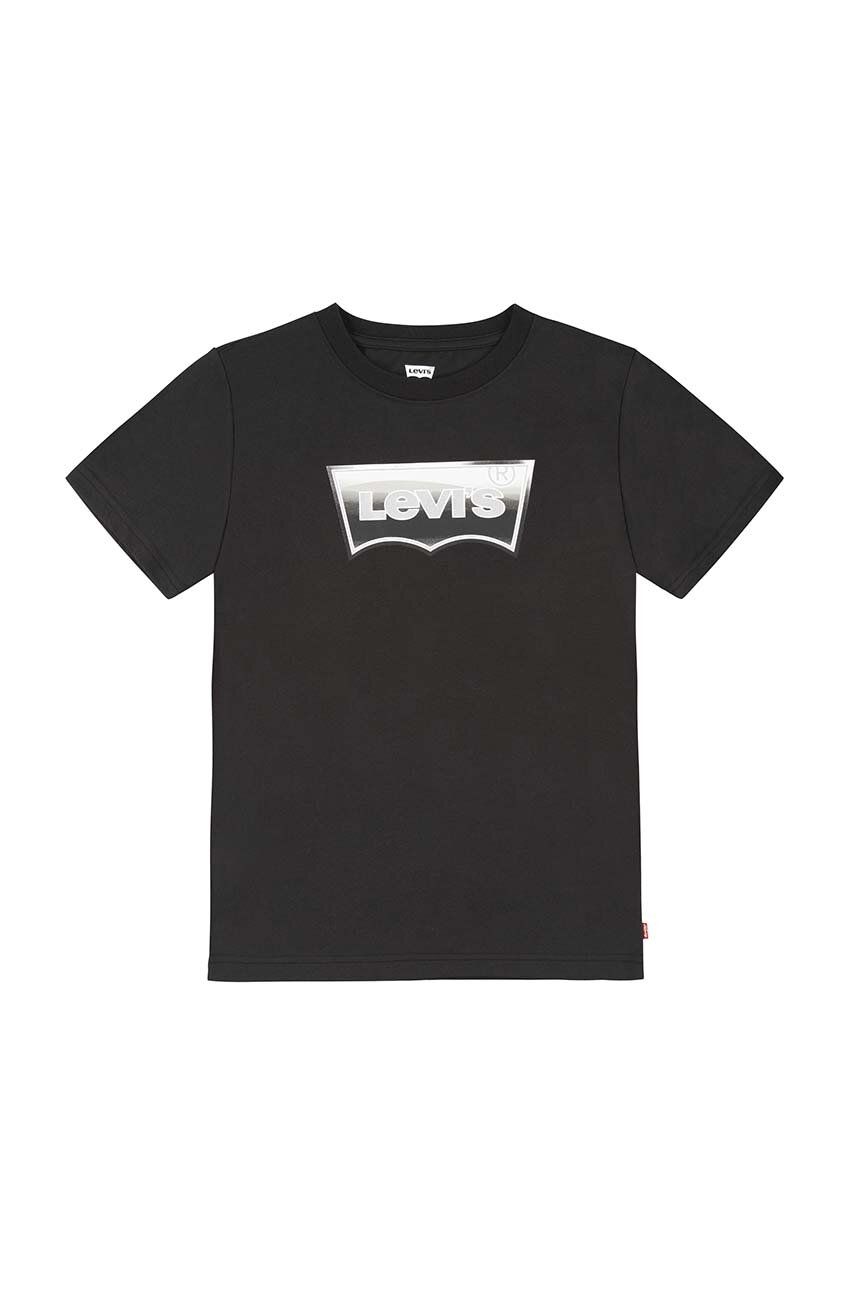 Levně Dětské tričko Levi's černá barva, s potiskem